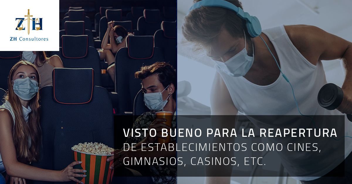 Visto bueno para la reapertura de establecimientos como cines, gimnasios, casinos, etc